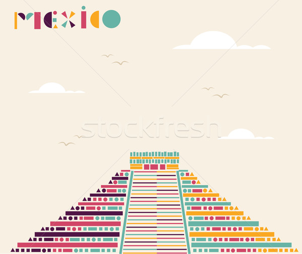 Mexico pyramid travel background. Stock photo © cienpies