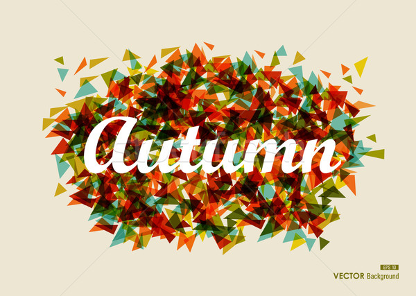 Abstract Autumn text with triangles concept EPS10 file backgroun Stock photo © cienpies