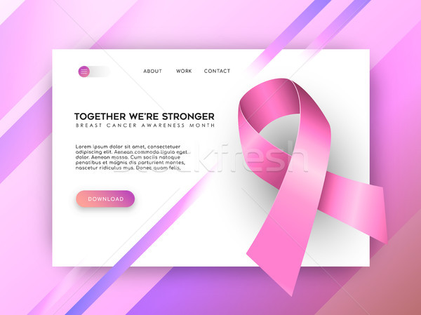 Imagine de stoc: Cancerul · de · san · constientizare · pink · ribbon · aterizare · Internet