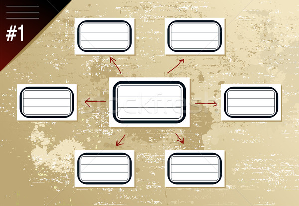 Vintage hierarchy diagram Stock photo © cienpies