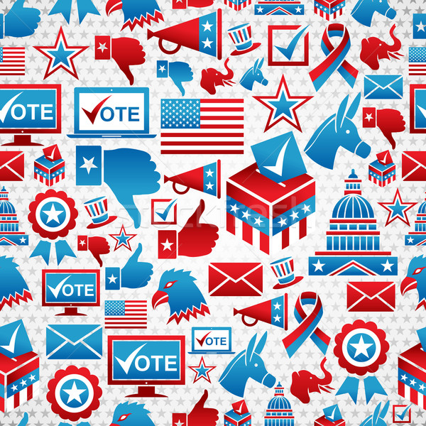 USA elections icons pattern Stock photo © cienpies