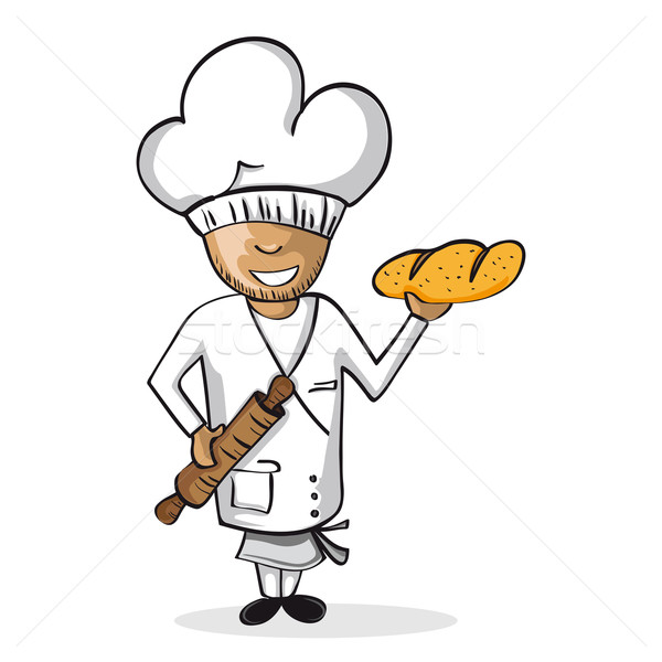 Profession baker worker cartoon figure. Stock photo © cienpies