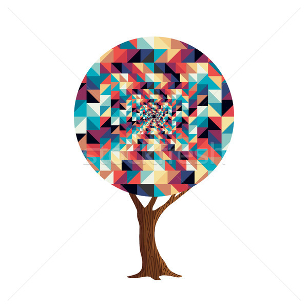 Retro abstract texture decoration tree concept Stock photo © cienpies