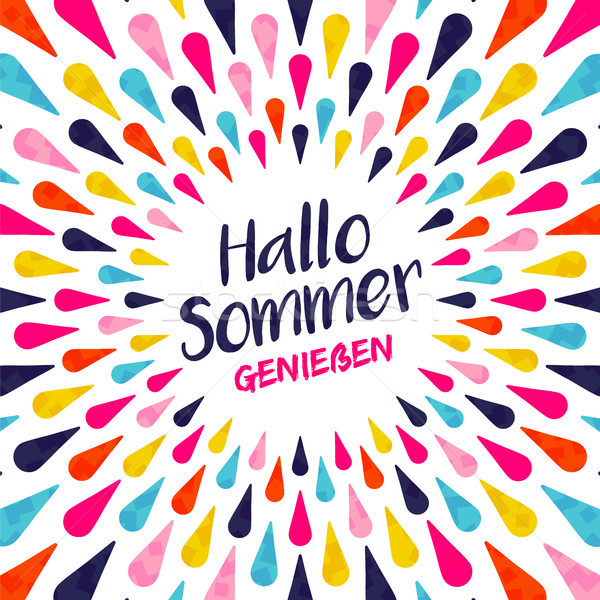 Hello summer german vacation typography  Stock photo © cienpies
