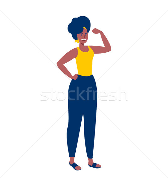 Strong girl concept flexing arm for women power Stock photo © cienpies