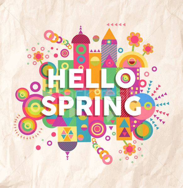 Hello spring quote poster design Stock photo © cienpies