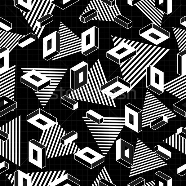 Retro geometrie zwart wit meetkundig Stockfoto © cienpies