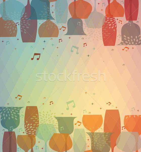 Musical Cocktail glass colorful background Stock photo © cienpies