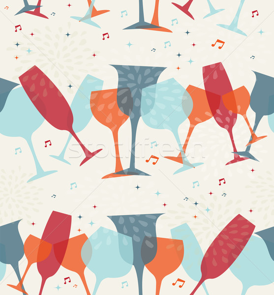 Cocktail glass seamless pattern background Stock photo © cienpies