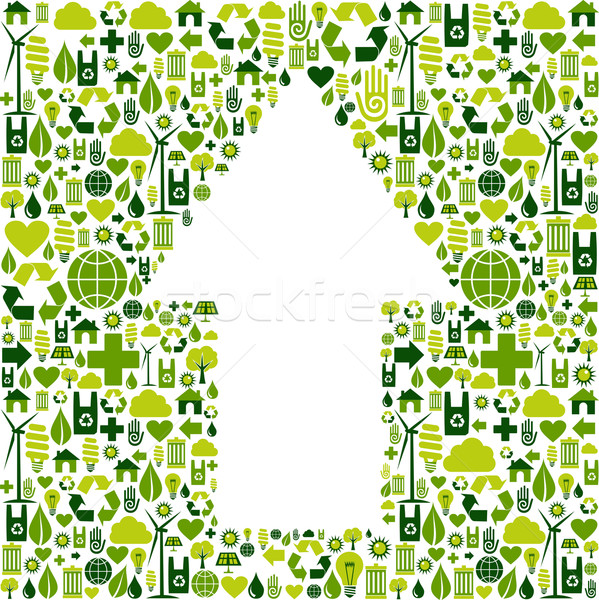 Up arrow symbol in environment care icons Stock photo © cienpies