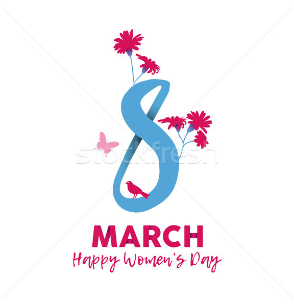 Happy Women day march 8th flower greeting card Stock photo © cienpies