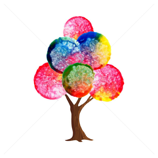 Watercolor tree concept for environment care Stock photo © cienpies