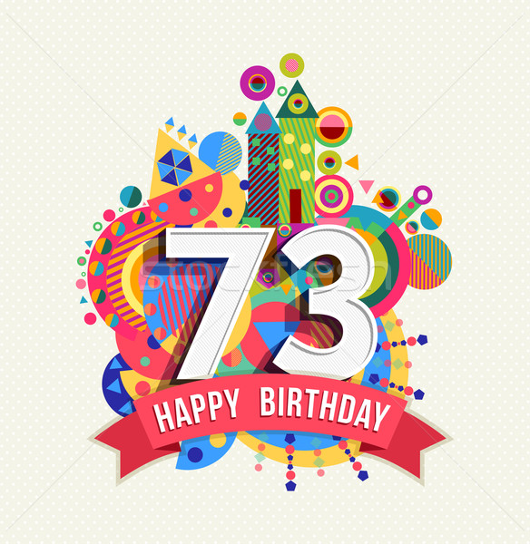 Joyeux anniversaire année carte de vœux affiche couleur trois [[stock_photo]] © cienpies