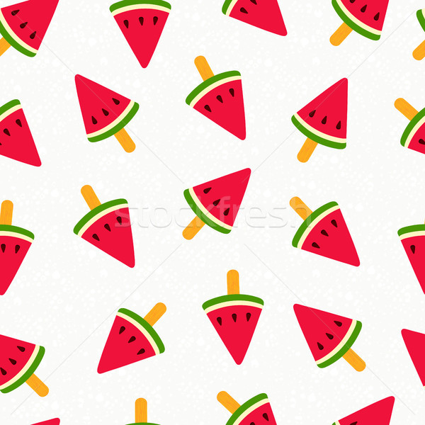 Summer watermelon ice cream seamless pattern Stock photo © cienpies
