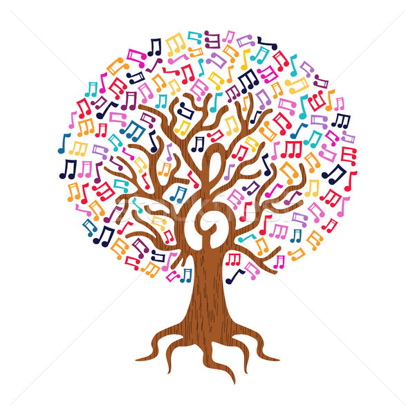 Music note tree concept nature care illustration Stock photo © cienpies