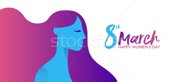 Womens Day 8th march girl face profile banner  Stock photo © cienpies