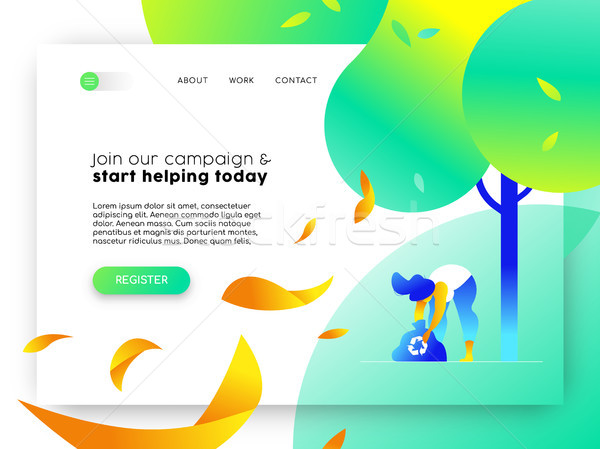 Nature help online web landing page template  Stock photo © cienpies