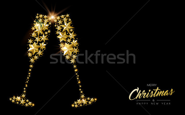 Zdjęcia stock: Christmas · nowy · rok · złota · star · strony · pić