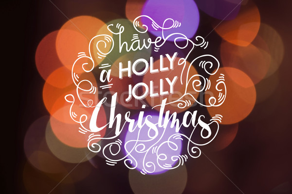 Merry christmas card bokeh elegant ornament wreath Stock photo © cienpies