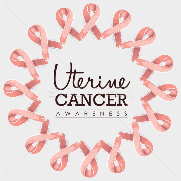 Uterine cancer awareness ribbon design with text Stock photo © cienpies