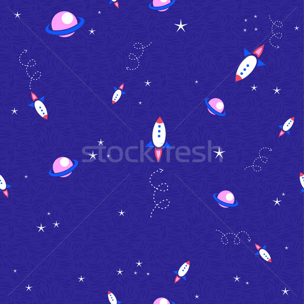Weltraum Planeten Karikatur Muster kosmischen Stock foto © cienpies