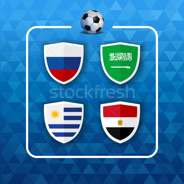 Foto stock: Grupo · país · equipes · russo · futebol · evento
