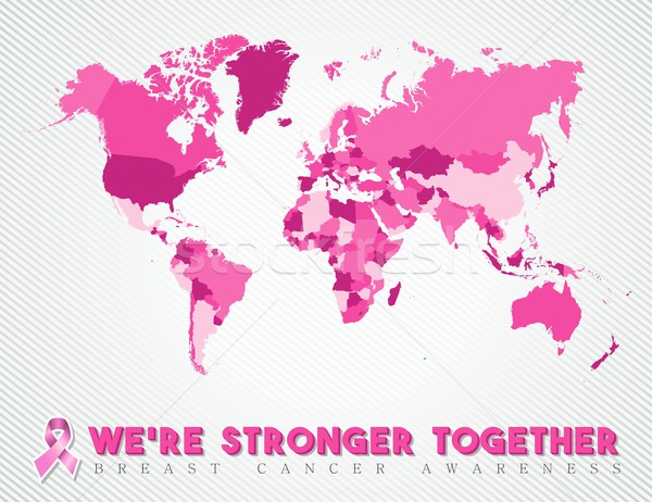 Breast cancer worldwide map global pink united Stock photo © cienpies