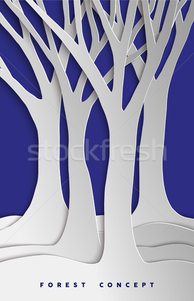 Tree forest concept cutout design for nature care Stock photo © cienpies
