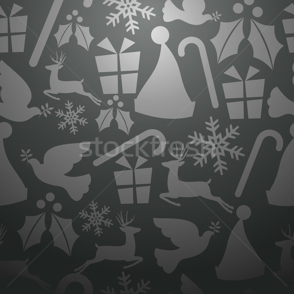 Gray Christmas seamless pattern Stock photo © cienpies