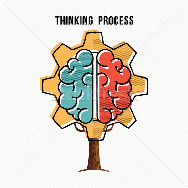 Thinking process concept for new business ideas Stock photo © cienpies