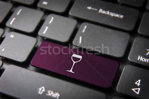 Purple Wineglass keyboard key, Food background Stock photo © cienpies
