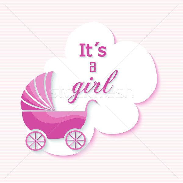 Baby shower girl invitation card design Stock photo © cienpies