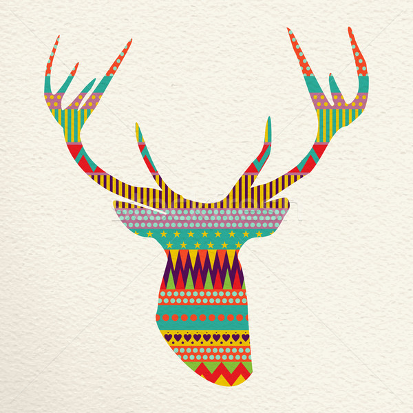 Navidad ciervos ilustración arte diversión colores Foto stock © cienpies