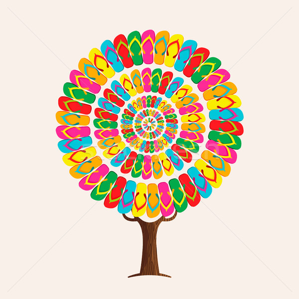 Summer flip flop tree concept for beach holiday Stock photo © cienpies