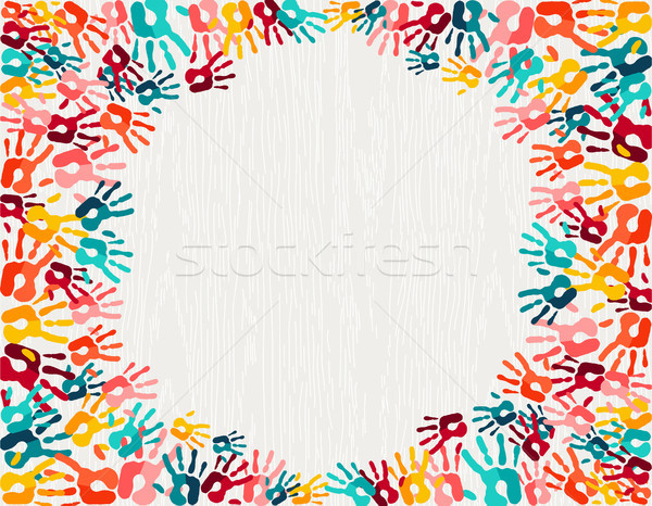 Colorful hand print paint background art  Stock photo © cienpies