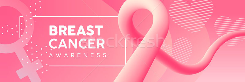 Breast Cancer awareness pink ribbon banner Stock photo © cienpies