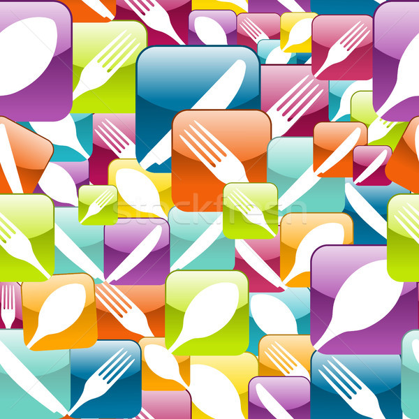 Restaurant Icon seamless pattern Stock photo © cienpies