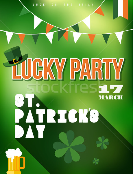 St Patricks day party poster illustration Stock photo © cienpies