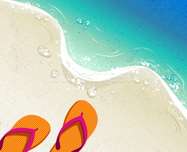 Stockfoto: Zomer · vakantie · illustratie · strand · tropische · zee