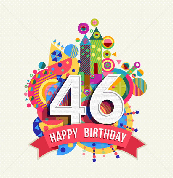 Boldog születésnapot év üdvözlőlap poszter szín negyven Stock fotó © cienpies