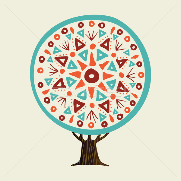 árvore estilo mandala arte indiano Foto stock © cienpies