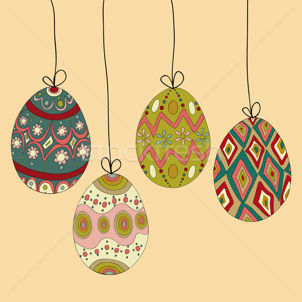 Hanging easter eggs Stock photo © cienpies