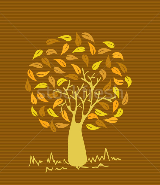 Stock photo: Vintage colors leaves tree