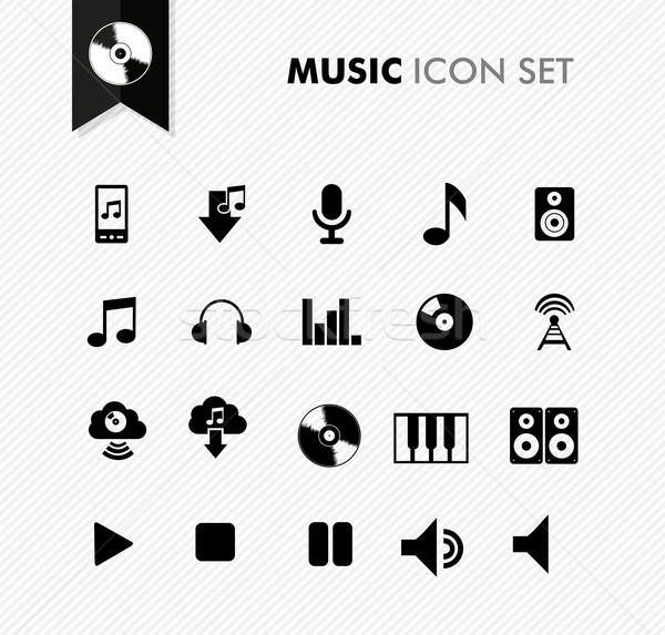 Music fresh icon set. Stock photo © cienpies