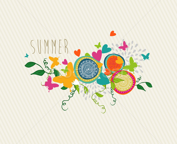 Stock photo: Happy Summer greeting card