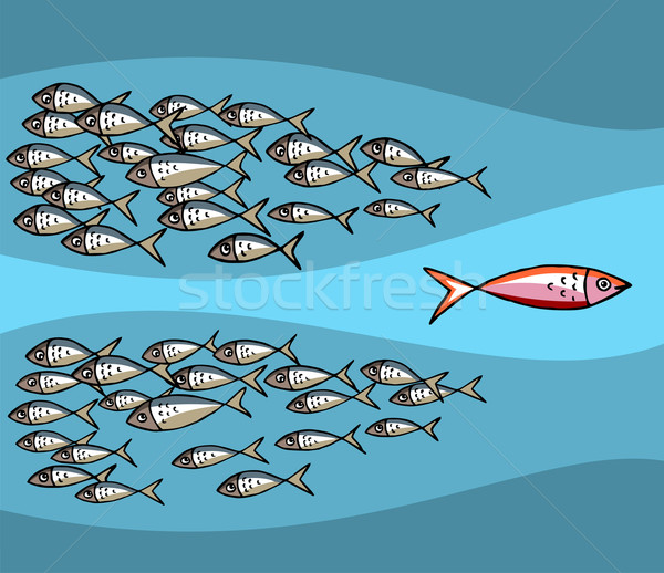 Poissons natation marée différent bleu [[stock_photo]] © cienpies