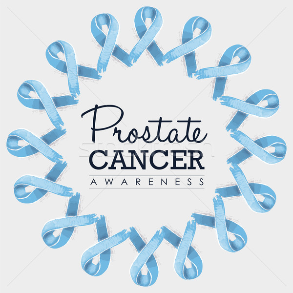 Prostata raka świadomość wstążka projektu tekst Zdjęcia stock © cienpies