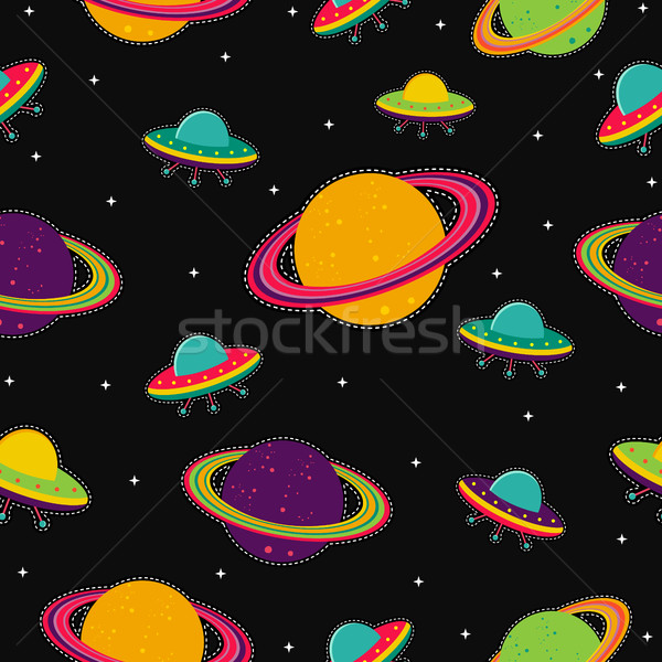 Space planet designs stitch patch seamless pattern Stock photo © cienpies