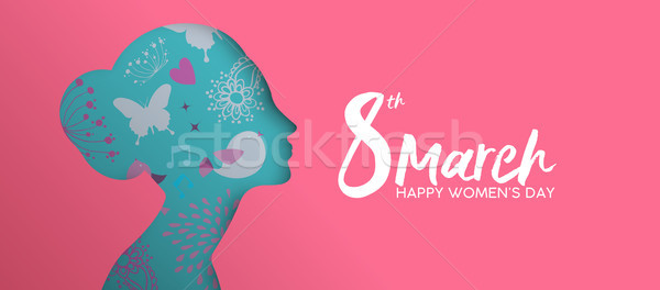 Happy Women day 2018 fun party greeting card Stock photo © cienpies