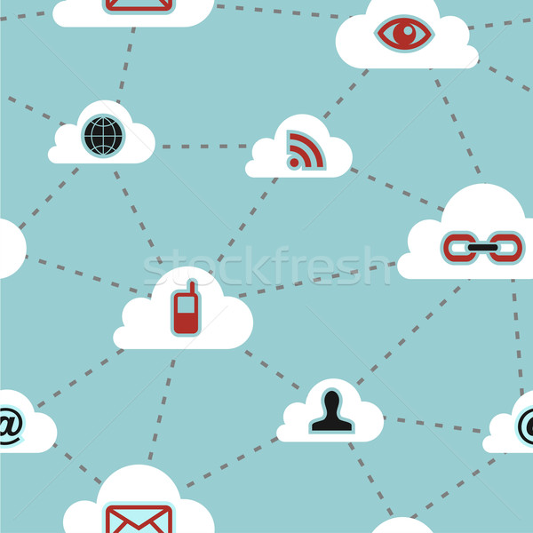 Felhő alapú technológia hálózat diagram minta közösségi média vektor Stock fotó © cienpies